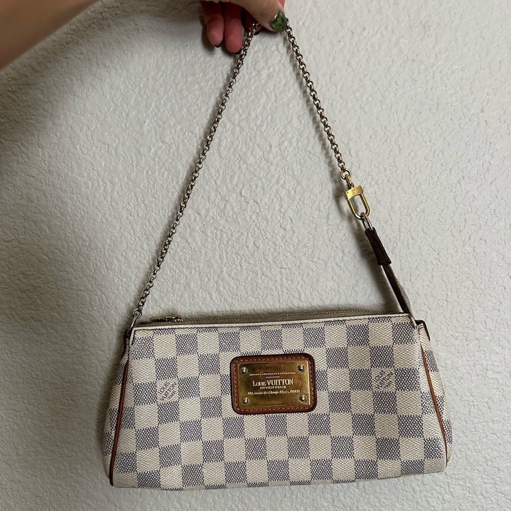 Authentic Louis Vuitton Damier Azur Eva Pochette